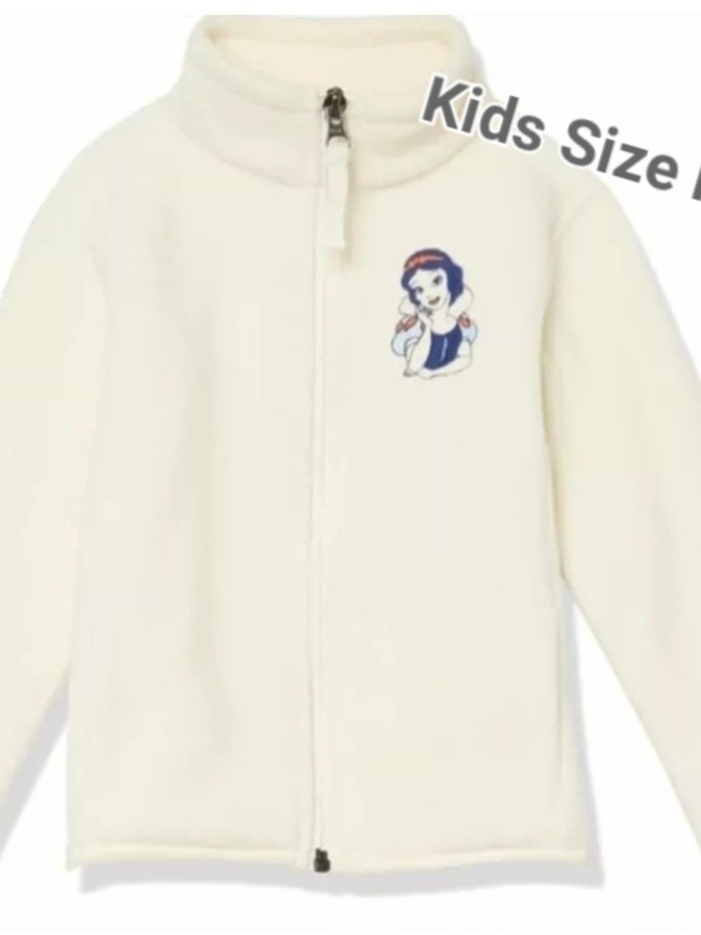 Disney Licensed Snow White Full-Zip Fleece Jacket In Cream Color. Brand New